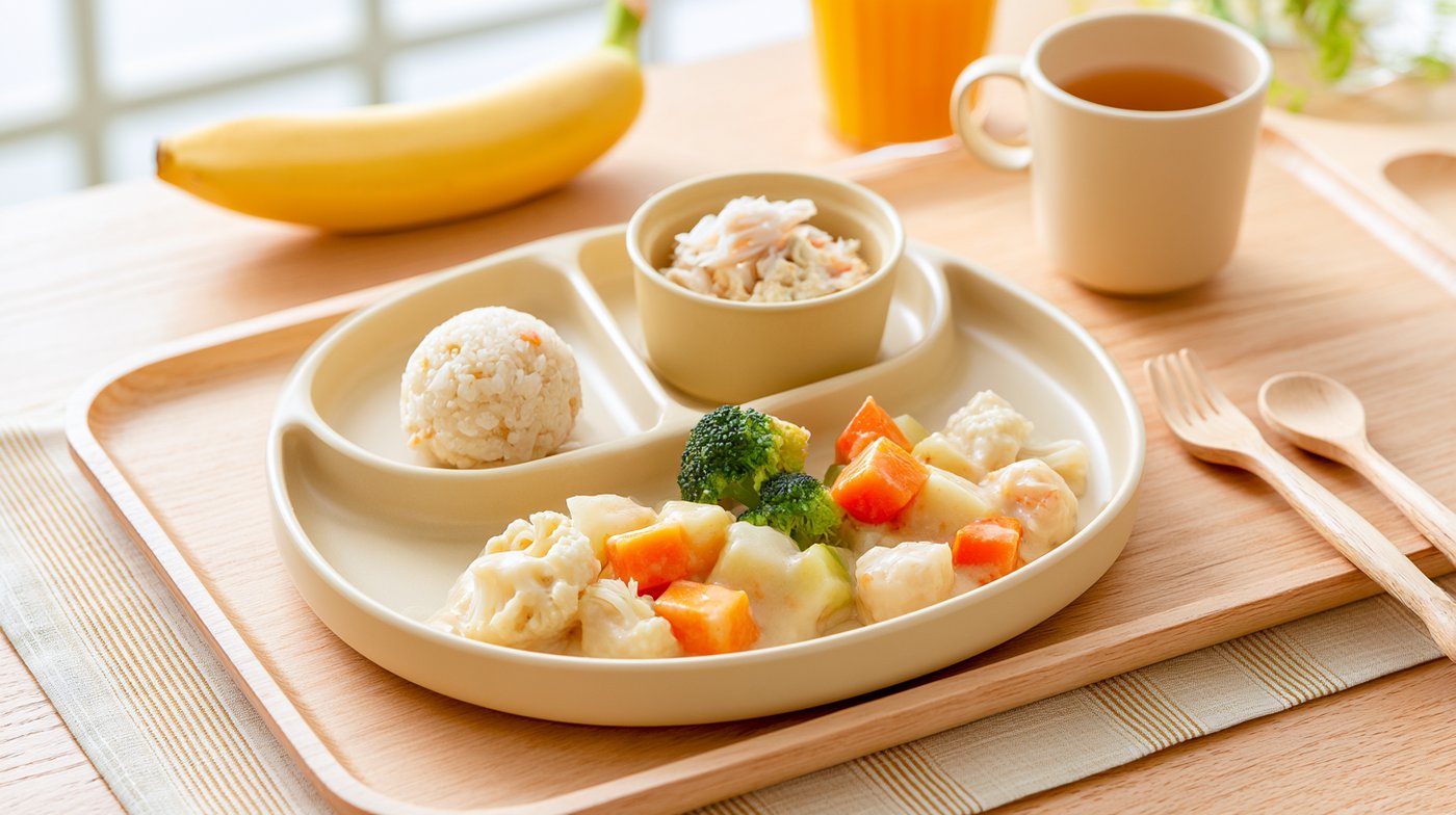歯ぐきでつぶせる固さの離乳食